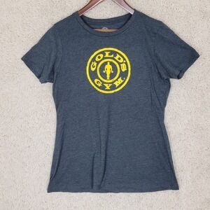 Golds Gym Shirt Top Women's Size‎ 2X Gray Heathered STRONGER THAN THE BOYS S/S